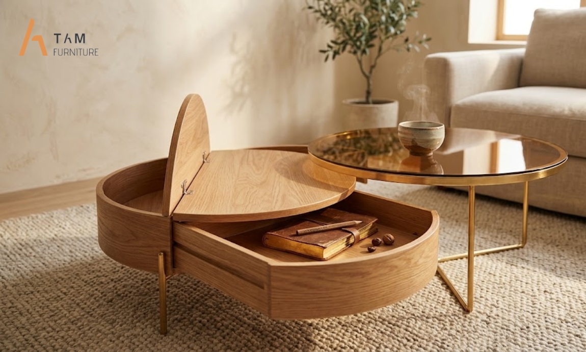 Tôn vinh vật liệu quý và kỹ nghệ chế tác bàn sofa gỗ tần bì Signa