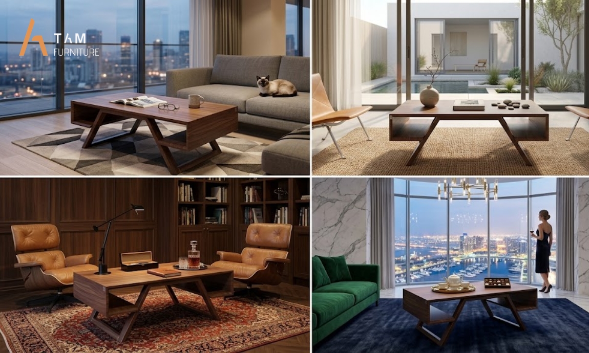 Trải nghiệm bàn sofa gỗ Kami trong không gian sống