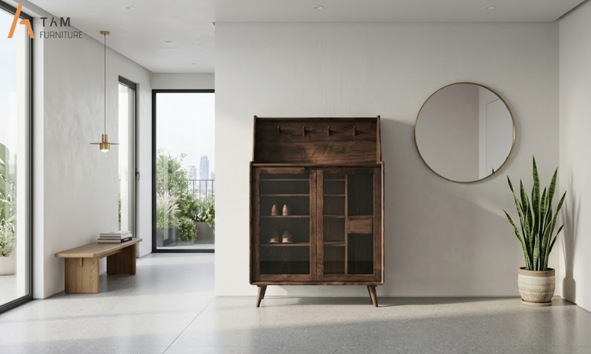 tủ giày gỗ baca tinh tế hiện đại