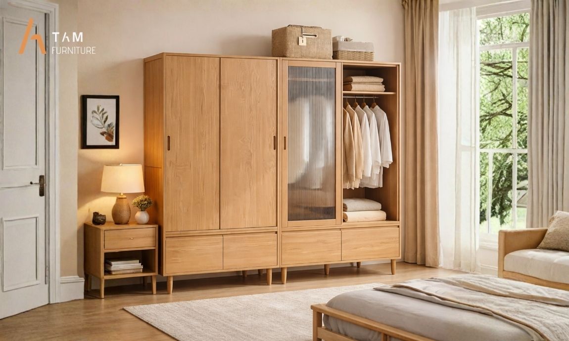 Tủ gỗ tần bì glarobe sang trọng