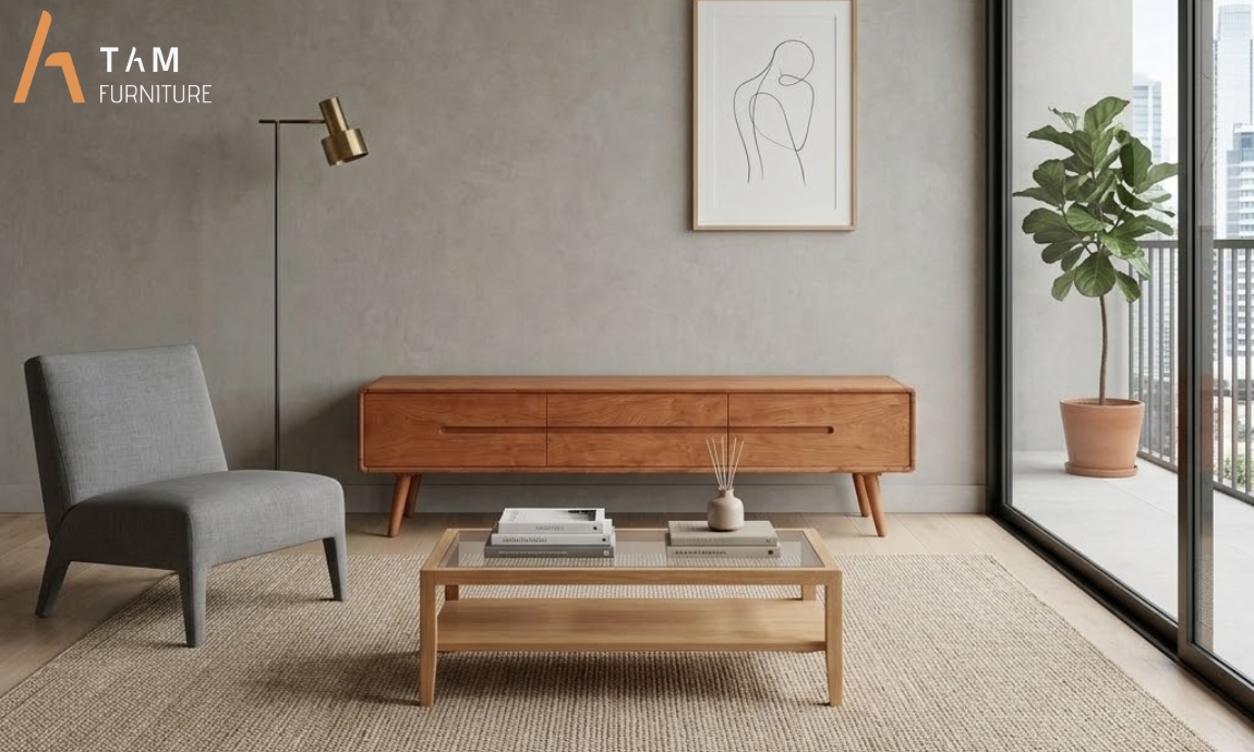 tủ tivi gỗ hikaru cho không gian sang trọng