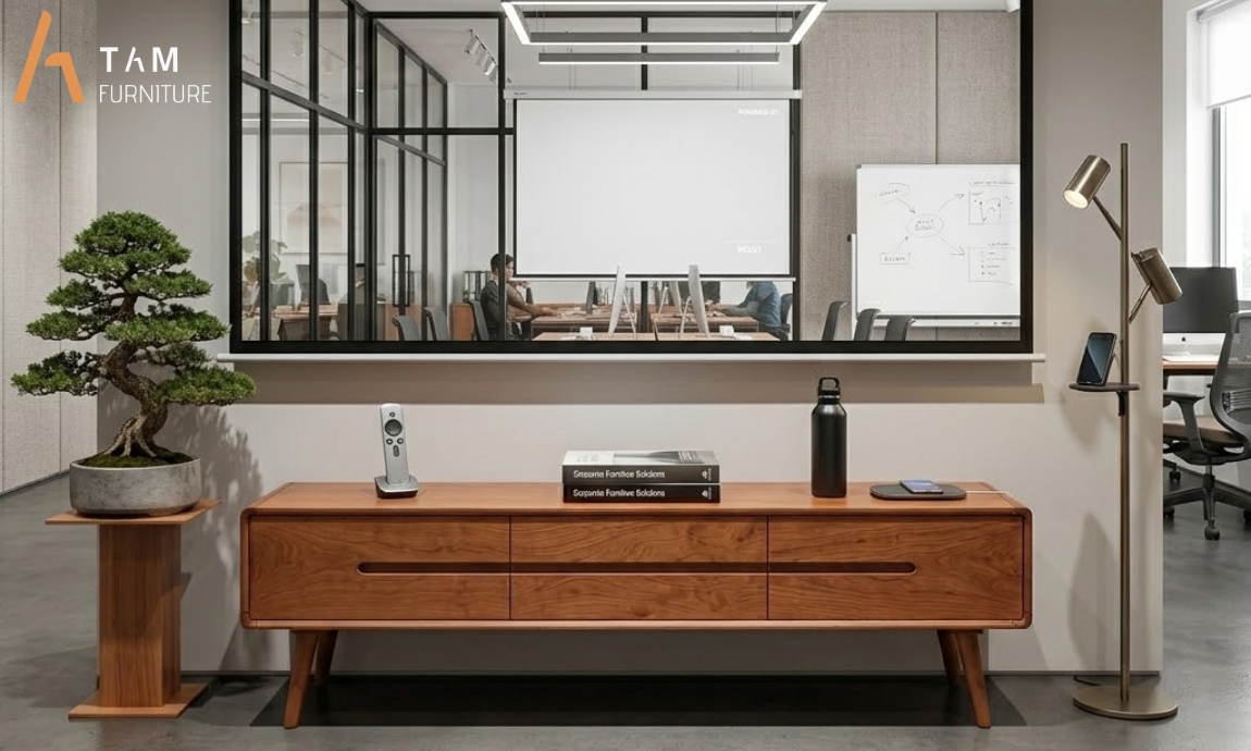 tủ tivi gỗ hikaru đẹp nâng tầm không gian