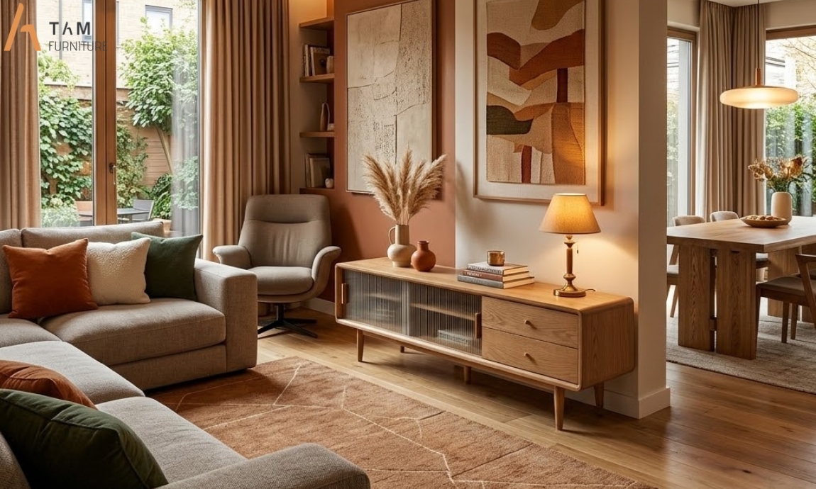 tủ tivi gỗ kona tinh tế