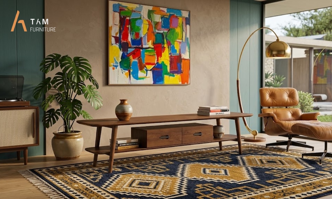 Tủ tivi gỗ Mano mang cảm hứng Mid Century tôn vinh vẻ đẹp tĩnh lặng