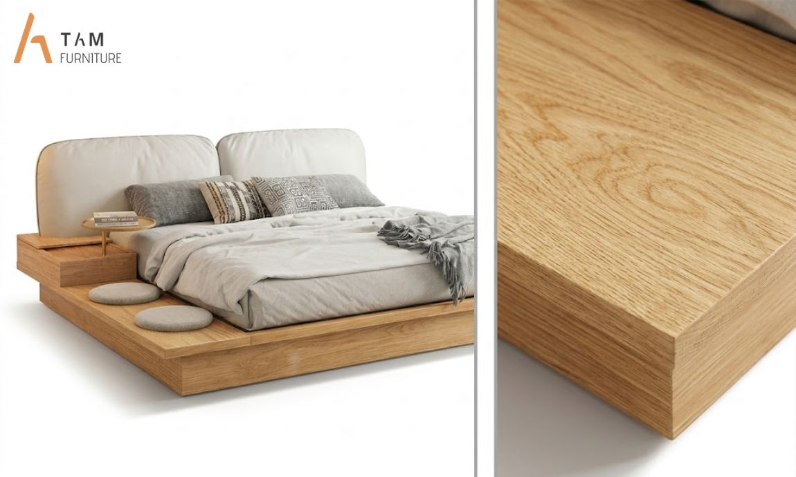 vân gỗ tần bì charming bed