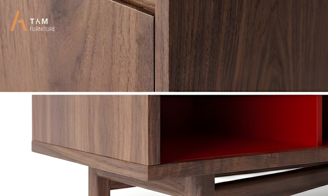 Vân gỗ tần bì mộc mạc trên Tủ Console Janie