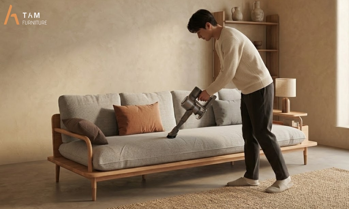 vệ sinh và bảo quản ghế sofa gỗ tần bì future