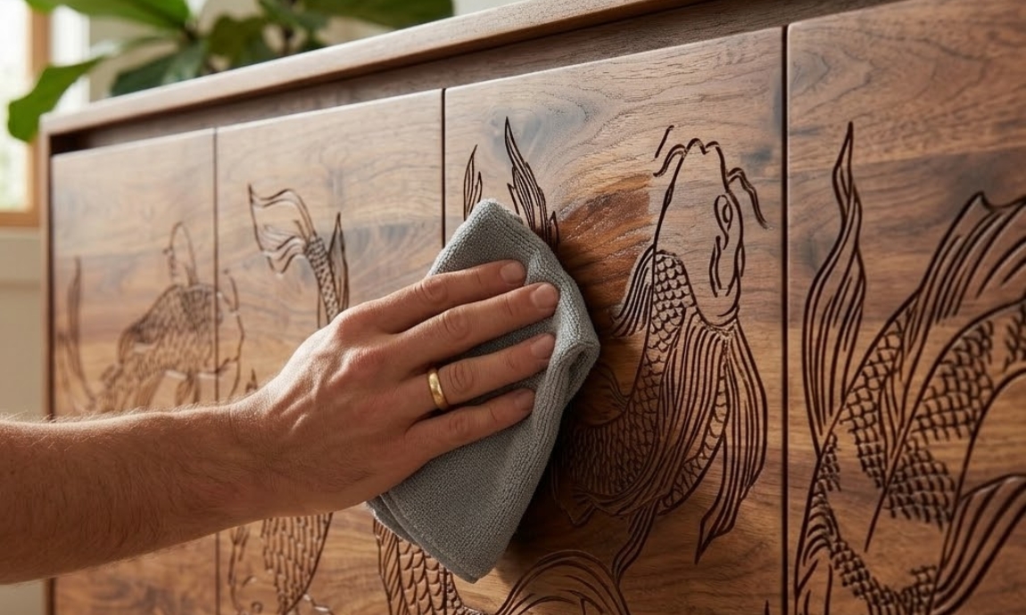 vệ sinh và bảo quản tủ tivi gỗ valdi