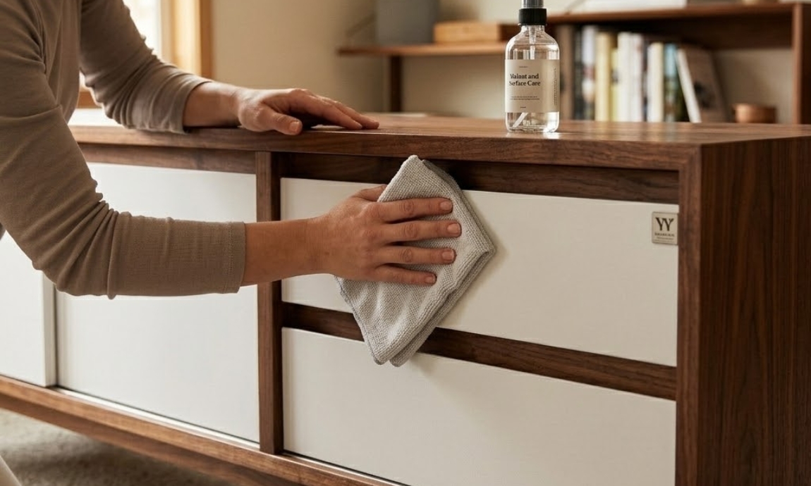 vệ sinh và bảo quản tủ tivi gỗ wada