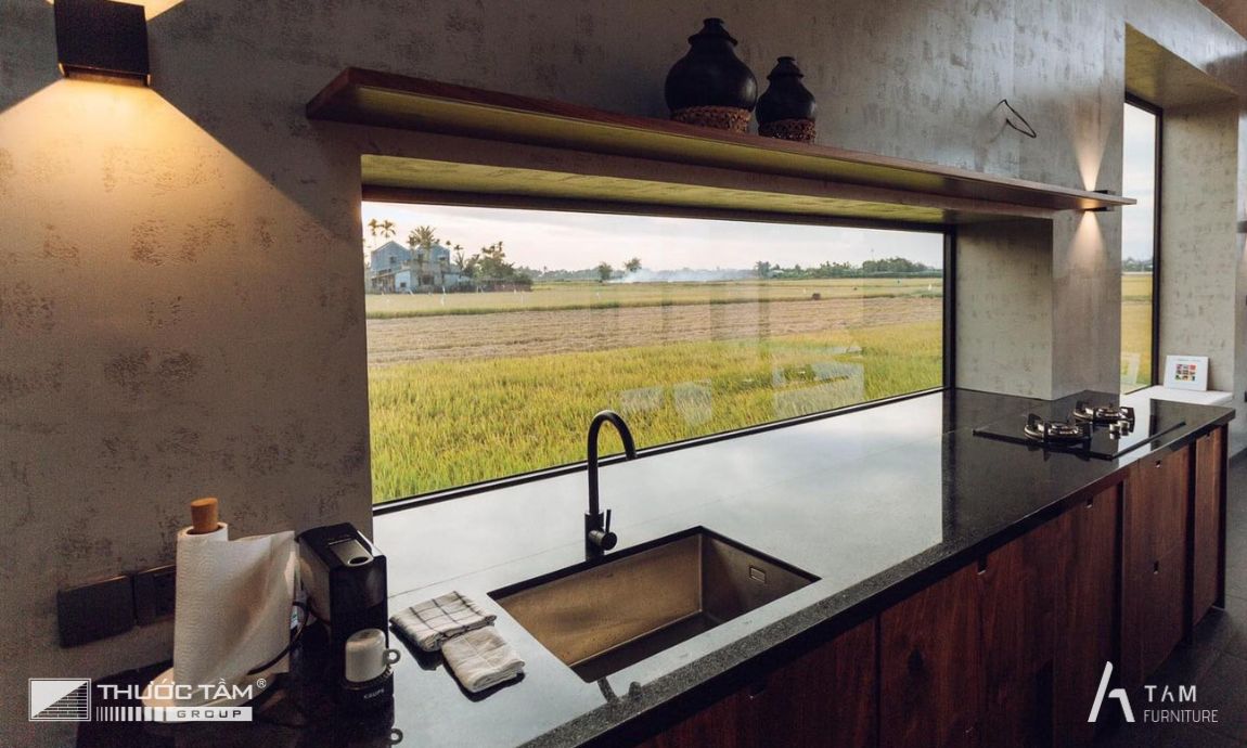 thi công tủ bếp oryza homestay