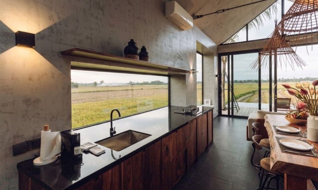 thi công tủ bếp oryza homestay